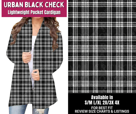 Preorder! Closes 8/6. ETA Nov. Urban Black Check Pocket Cardigan