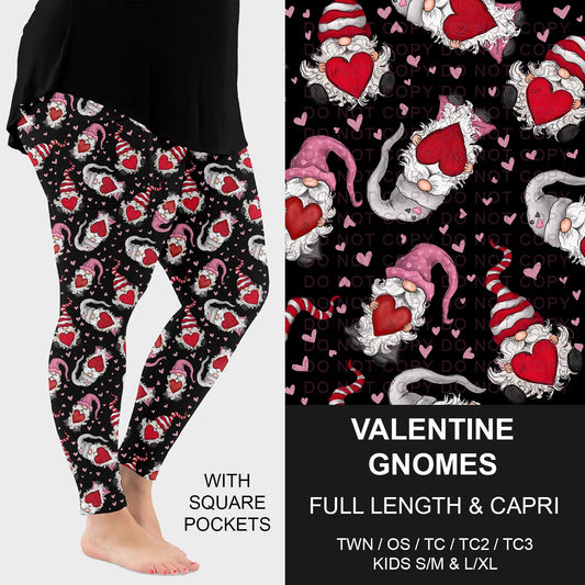 B263 - Preorder Valentine Gnomes Leggings w/ Pockets (Closes 11/30. ETA: late Jan.)