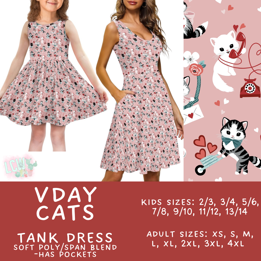 Batch #452 - Mom & Me Love - Closes 11/21 - ETA early Jan - Vday Cats Women's & Girl's Tank Dress