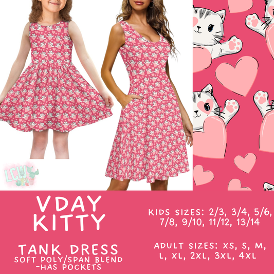 Batch #452 - Mom & Me Love - Closes 11/21 - ETA early Jan - Vday Kitty Women's & Girl's Tank Dress