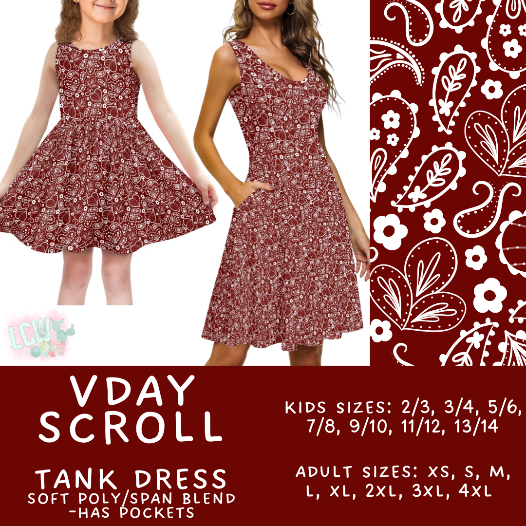 Batch #452 - Mom & Me Love - Closes 11/21 - ETA early Jan - Vday Scroll Women's & Girl's Tank Dress