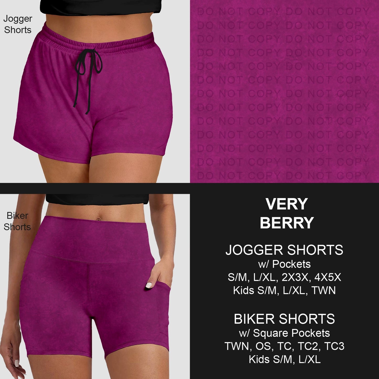 B280 - Preorder Very Berry Jogger/Biker Shorts (Closes 3/22. ETA: late May)
