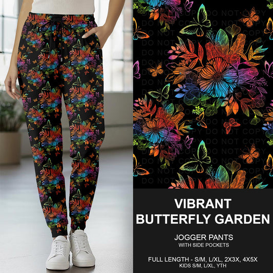 B269 - Preorder Vibrant Butterfly Garden Joggers (Closes 12/28. ETA early March)