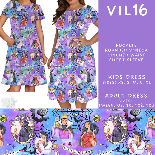 Batch #504 - Villains 3 Collection - Closes 3/16 - ETA mid May - Vil16 Adult & Kids Dresses