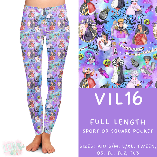 Ready to Ship - Vil16 Full Length Leggings - Sport Pocket OS & TC, Square Pocket TC & TC2