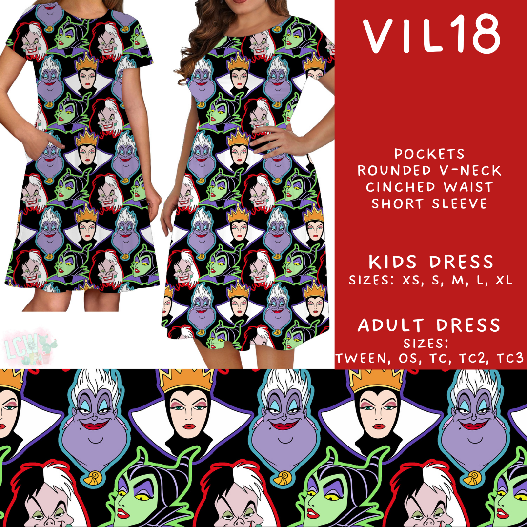 Batch #504 - Villains 3 Collection - Closes 3/16 - ETA mid May - Vil18 Adult & Kids Dresses