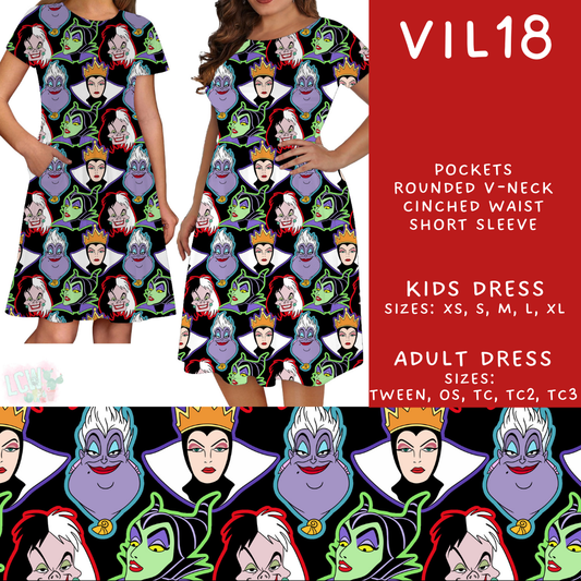 Batch #504 - Villains 3 Collection - Closes 3/16 - ETA mid May - Vil18 Adult & Kids Dresses