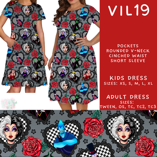 Batch #504 - Villains 3 Collection - Closes 3/16 - ETA mid May - Vil19 Adult & Kids Dresses