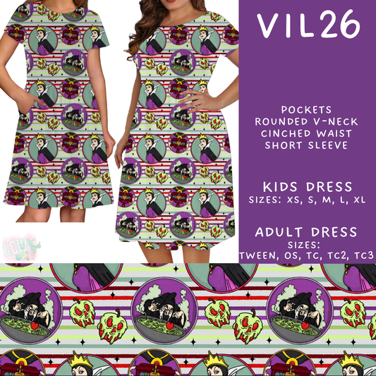 Batch #504 - Villains 3 Collection - Closes 3/16 - ETA mid May - Vil26 Adult & Kids Dresses