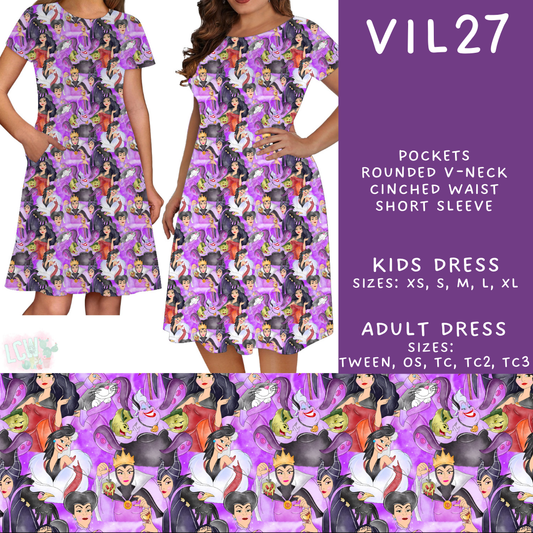 Batch #504 - Villains 3 Collection - Closes 3/16 - ETA mid May - Vil27 Adult & Kids Dresses