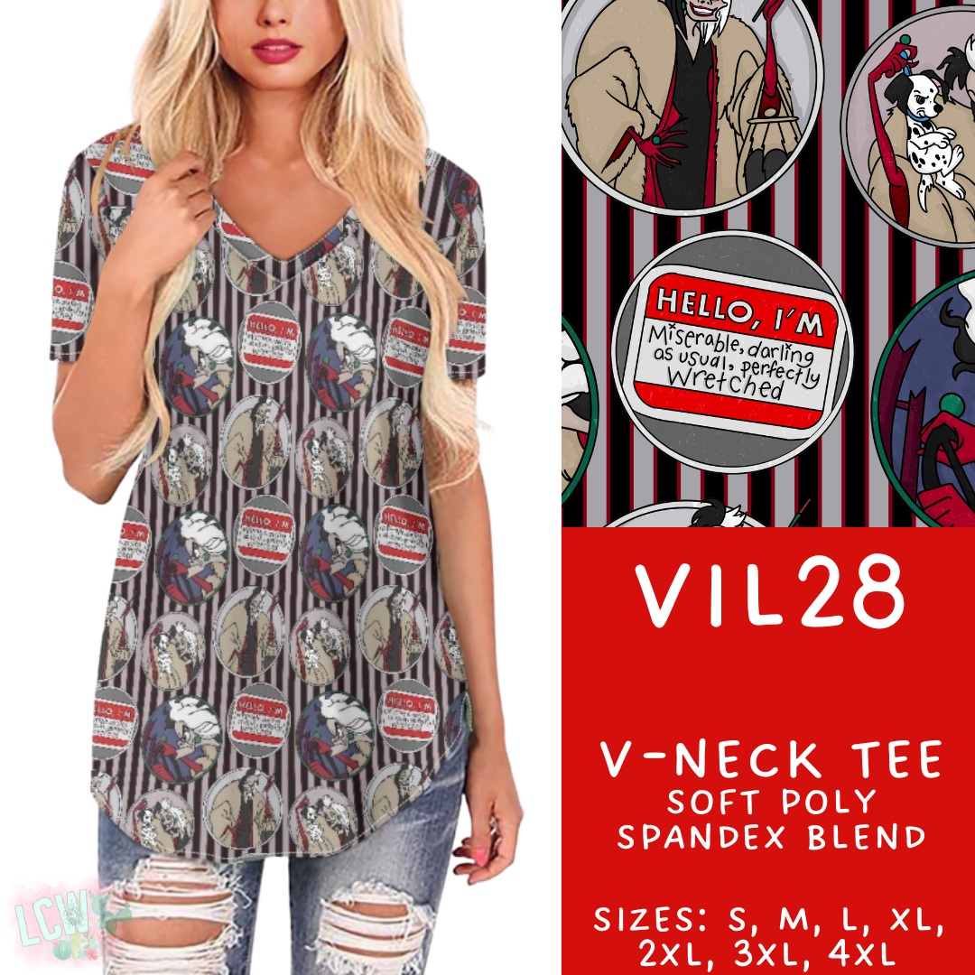 Batch #504 - Villains 3 Collection - Closes 3/16 - ETA mid May - Vil28 V-Neck Tee