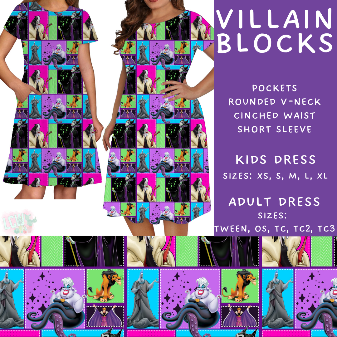Batch #449 - Magical Faves 15 - Closes 11/19 - ETA early Jan - Villain Blocks Womens & Girls Dresses