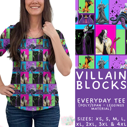 Batch #449 - Magical Faves 15 - Closes 11/19 - ETA early Jan - Villain Blocks Everyday Tee