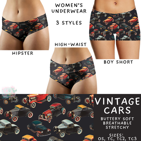 Batch #340 - Comfortable Underwear 4 - Closes 5/16 - ETA early July - Vintage Cars Women's Underwear