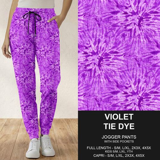 B279 - Preorder Violet Tie Dye Joggers (Closes 3/18. ETA: late May)