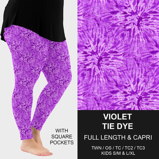 B279 - Preorder Violet Tie Dye Leggings w/ Pockets (Closes 3/18. ETA: late May)