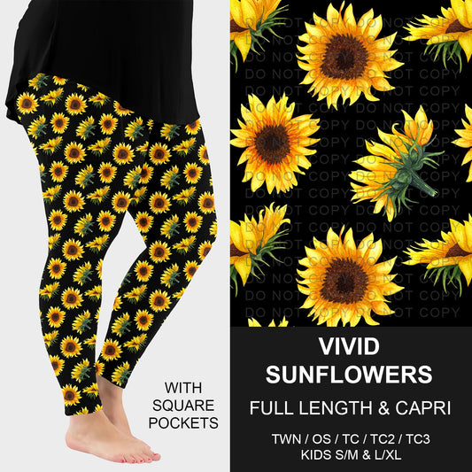 B252 - Preorder Vivid Sunflowers Leggings w/ Pockets (Closes 9/21. ETA: mid Nov.)