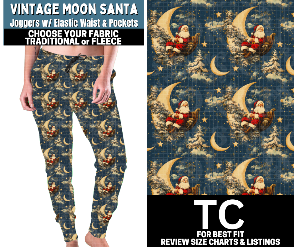 Vintage Moon Santa Fleece or Traditional Joggers