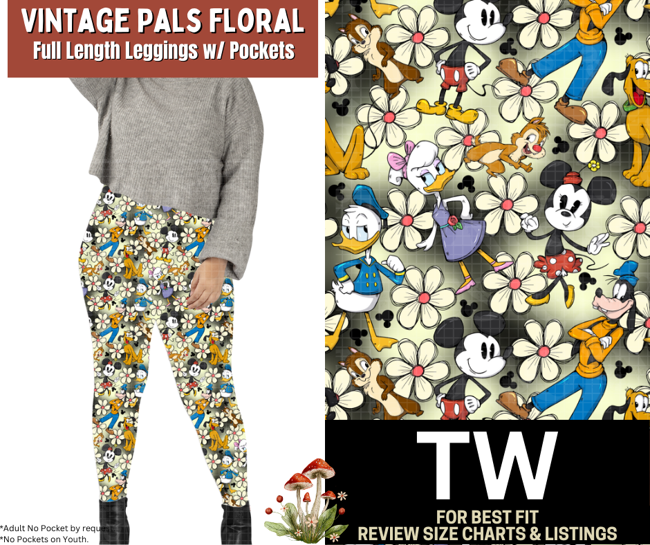 Vintage Pals Floral Full Length Leggings w/ Pockets