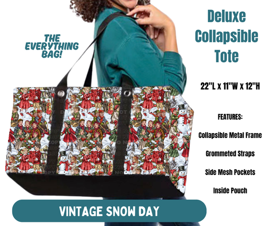 Preorder! Closes 8/13. ETA Nov. Vintage Snow Day Collapsible Tote