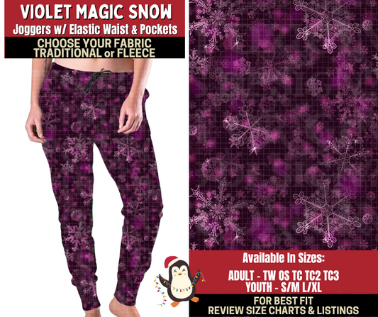 Preorder! Closes 9/4. ETA Dec. Violet Magic Snow Joggers Choose Fleece or Traditional