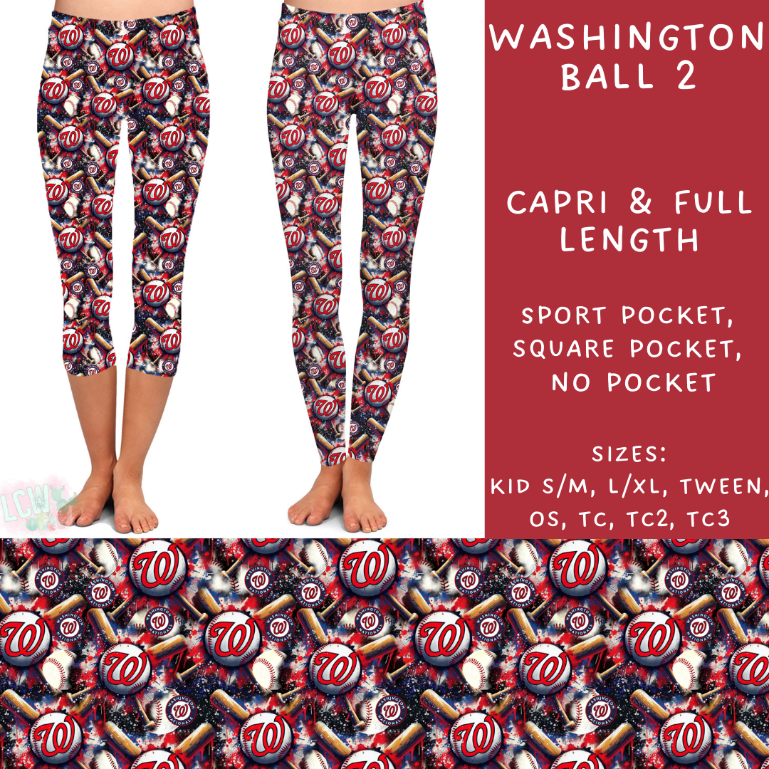 Batch #498 - Strike Out 3 - Closes 3/2 - ETA early May - Washington Ball 2 Full and Capri Length Leggings - Alonna's Legging Land