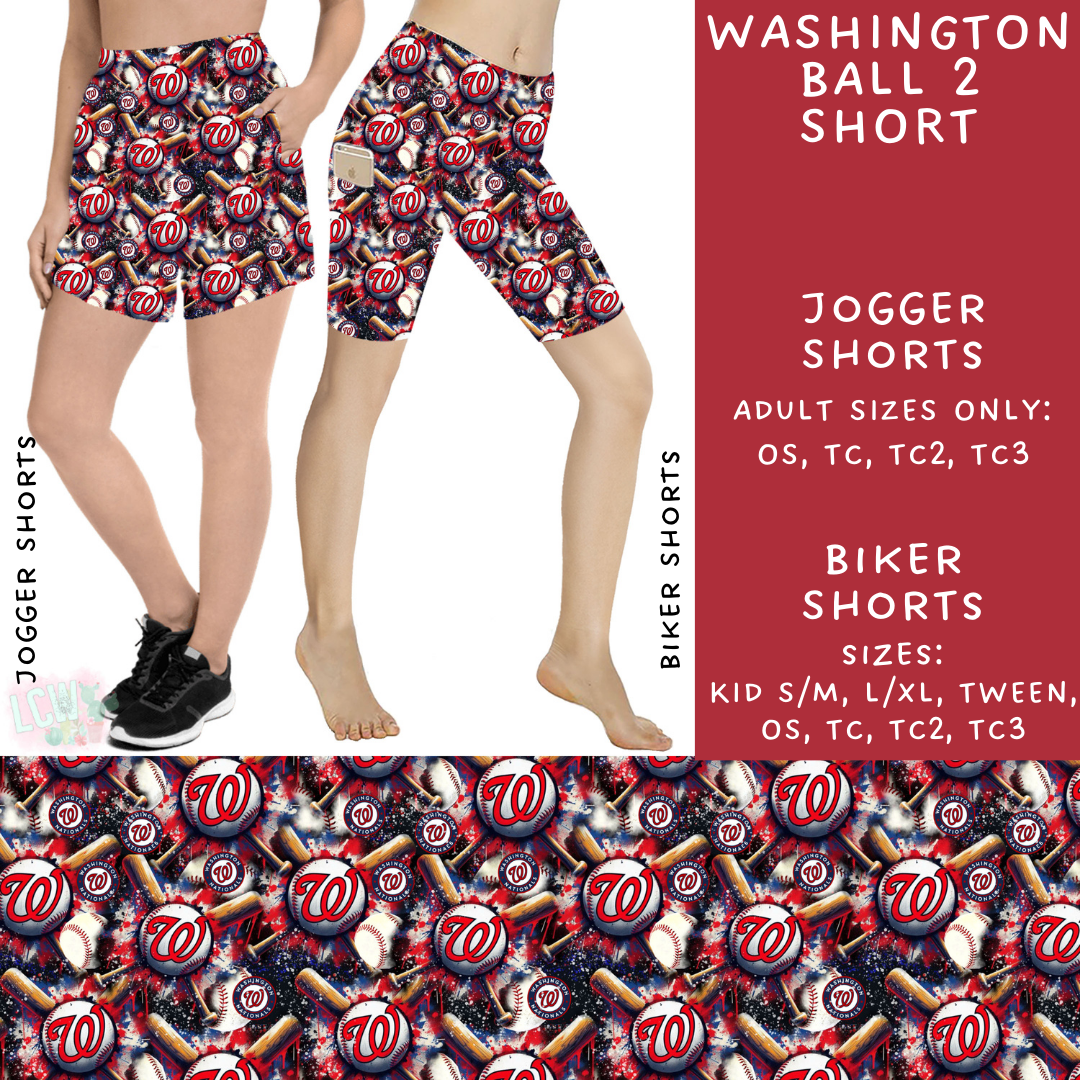 Batch #498 - Strike Out 3 - Closes 3/2 - ETA early May - Washington Ball 2 Biker & Jogger Shorts - Alonna's Legging Land