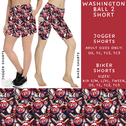 Batch #498 - Strike Out 3 - Closes 3/2 - ETA early May - Washington Ball 2 Biker & Jogger Shorts - Alonna's Legging Land