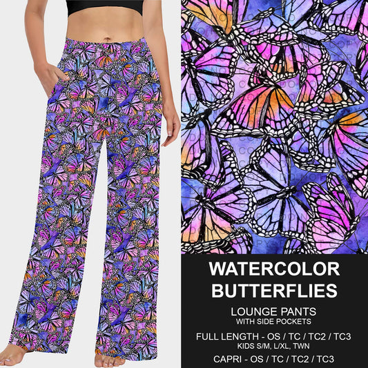 B227 - Preorder Watercolor Butterflies Lounge Pants (Closes 5/04. ETA: mid July)
