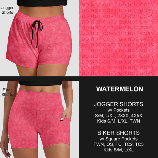 B280 - Preorder Watermelon Jogger/Biker Shorts (Closes 3/22. ETA: late May)