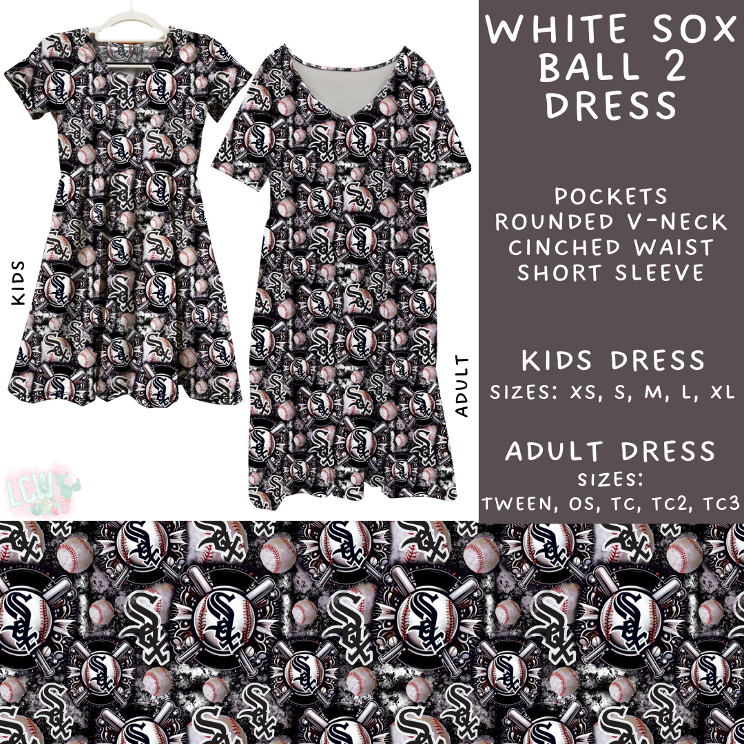 Batch #498 - Strike Out 3 - Closes 3/2 - ETA early May - White Sox Ball 2 Adult & Kids Dresses - Alonna's Legging Land