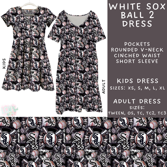 Batch #498 - Strike Out 3 - Closes 3/2 - ETA early May - White Sox Ball 2 Adult & Kids Dresses - Alonna's Legging Land