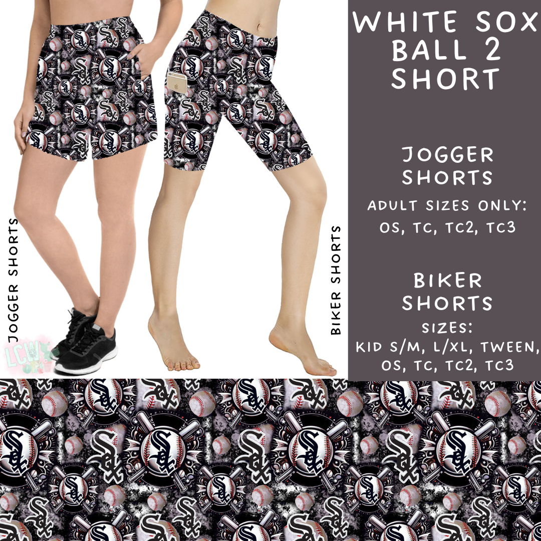 Batch #498 - Strike Out 3 - Closes 3/2 - ETA early May - White Sox Ball 2 Biker & Jogger Shorts - Alonna's Legging Land