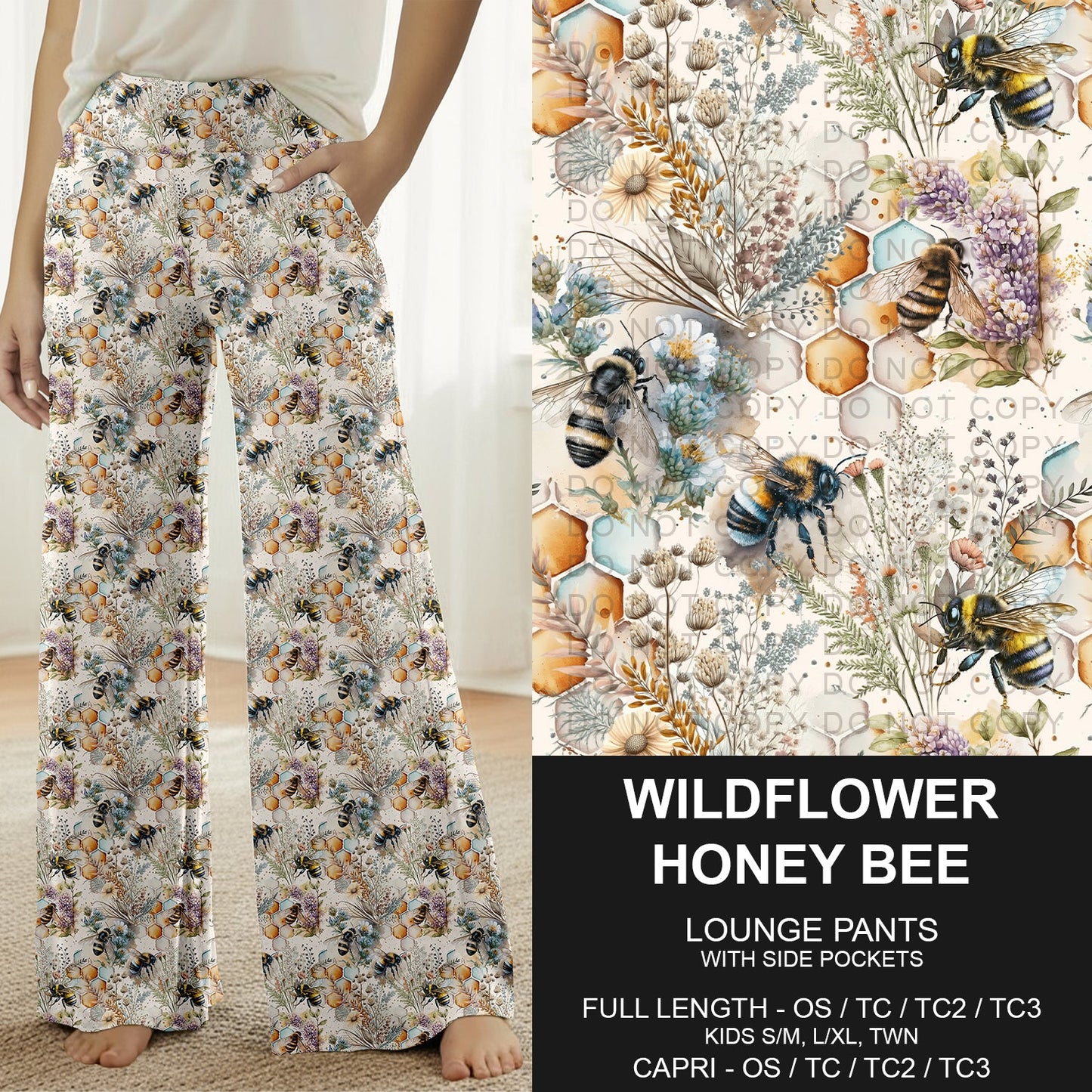 B296 - Preorder Wildflower Honey Bee Lounge Pants (Closes 6/21. ETA: late Aug.)