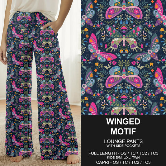 B310 - Preorder Winged Motif Lounge Pants (Closes 8/30. ETA: late Oct.)