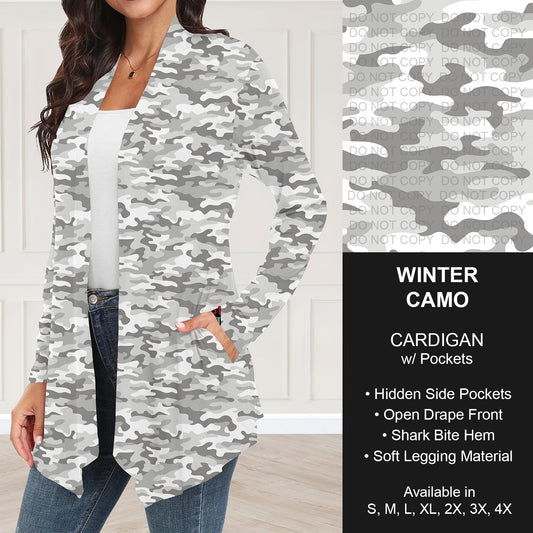 B251 - Preorder Winter Camo Cardigan w/ Pockets (Closes 9/14. ETA: mid Nov.)