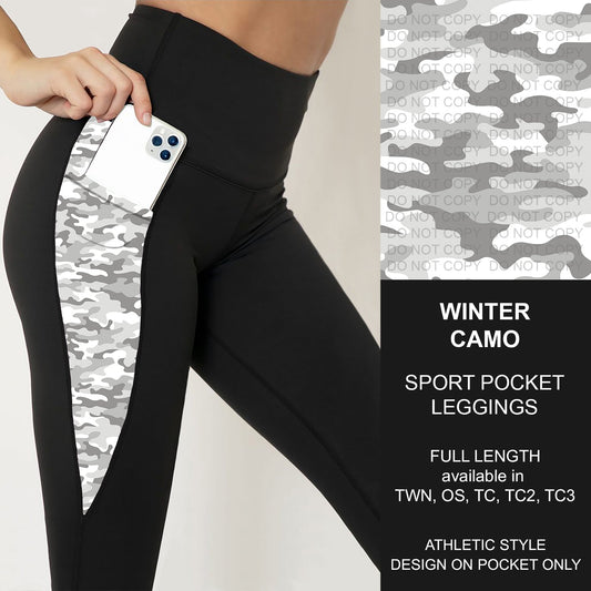 B251 - Preorder Winter Camo Sport Pocket Leggings (Closes 9/14. ETA: mid Nov.)