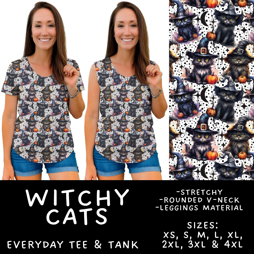 Batch #556 - Halloween 3 - Closes 7/15 - ETA mid Sept - Witchy Cats Everyday Tank & Tee