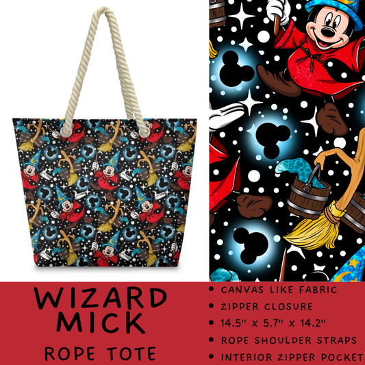 Batch #440 - Magical Character Rope Tote - Closes 10/31 - ETA mid Dec - Wizard Mick Rope Tote