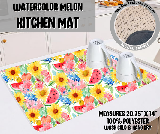 Preorder! Closes 5/22. ETA August. Watercolor Melon Kitchen Mat