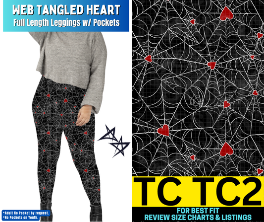 Web Tangled Heart Full Length Leggings w/ Pockets - Alonna's Legging Land
