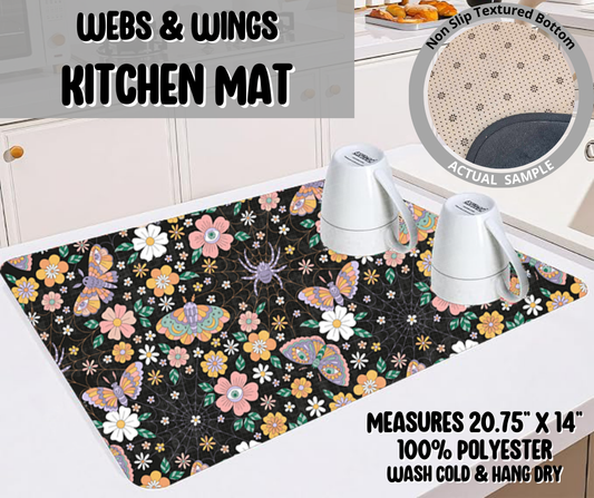 Preorder! Closes 5/22. ETA August. Webs & Wings Kitchen Mat