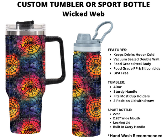 Wicked Web Custom Tumbler or Sport Bottle - Alonna's Legging Land