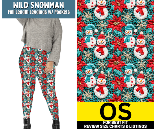 Wild Snowman Full Length Leggings w/ Pockets