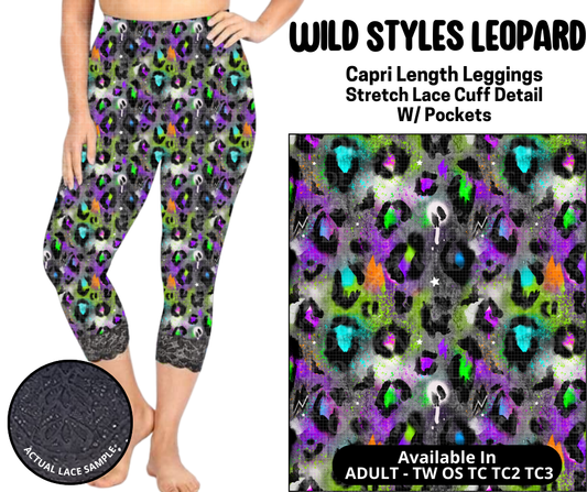 Preorder! Closes 5/12. ETA August. Wild Styles Leopard Lace Cuff Capris w/ Pockets