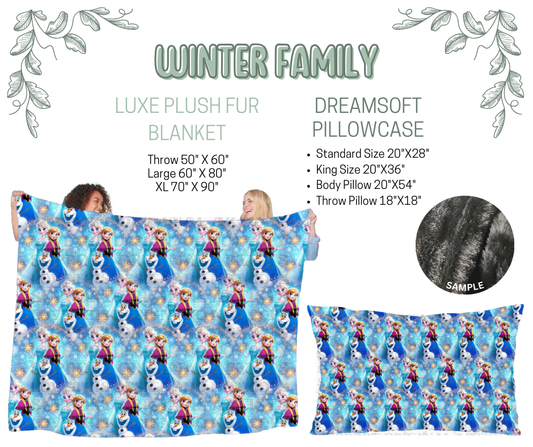 Preorder! Closes 10/9. ETA Dec. Winter Family Luxe Plush Fur Blanket and/or DreamSoft Pillowcase