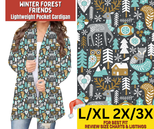 Winter Forest Friends Pocket Cardigan - Alonna's Legging Land