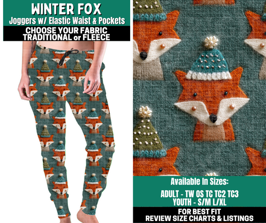 Preorder! Closes 10/27. ETA Jan. Winter Fox Joggers Choose Fleece or Traditional