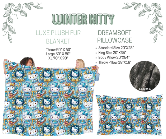 Preorder! Closes 10/9. ETA Dec. Winter Kitty Luxe Plush Fur Blanket and/or DreamSoft Pillowcase