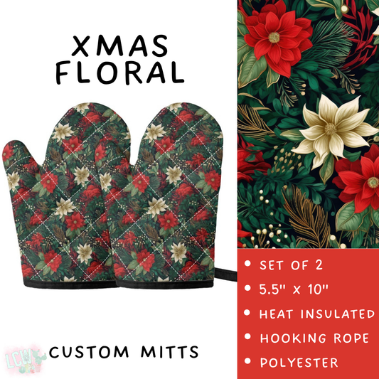 Batch #416 - Baking Spirits Bright 2 - Closes 9/19 - ETA early Nov - Xmas Floral Oven Mitts